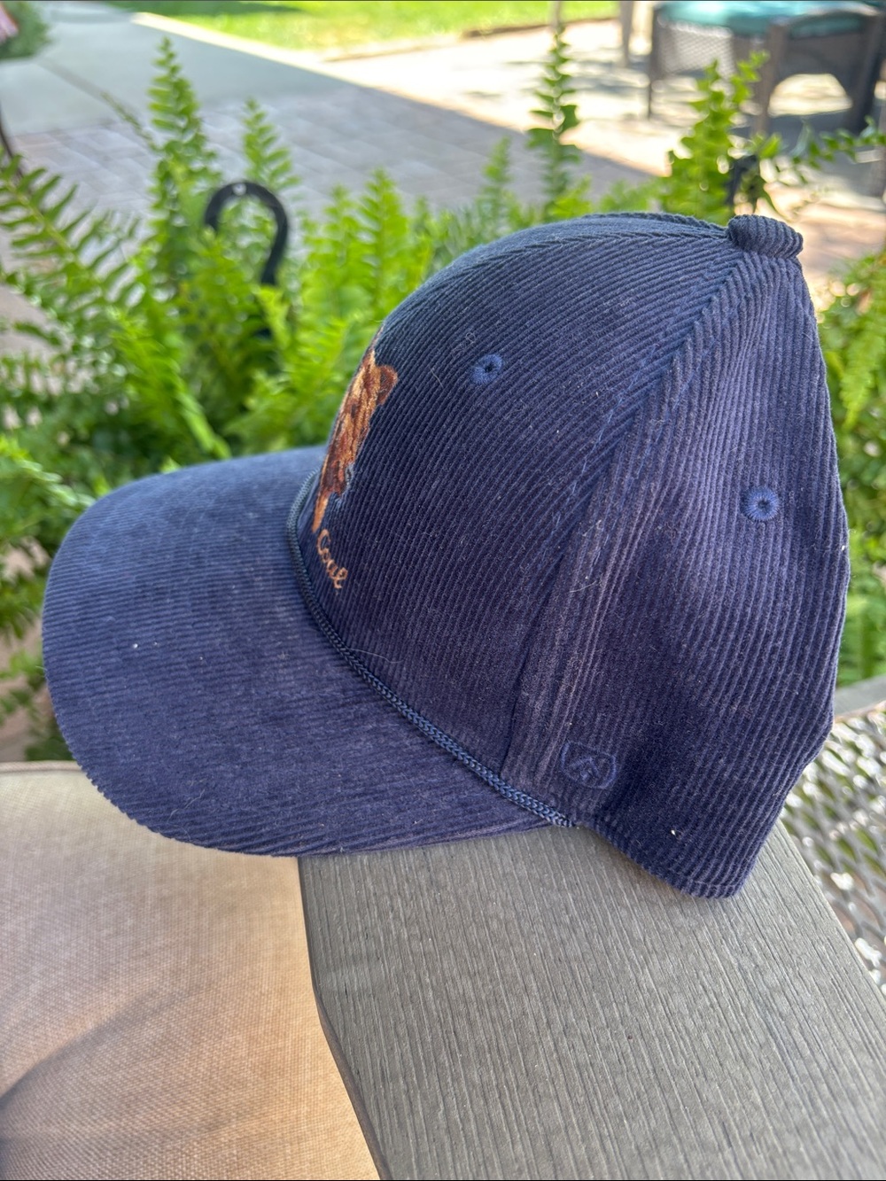 Coal Corduroy Bear Cap in Navy - Picture 2 of 5